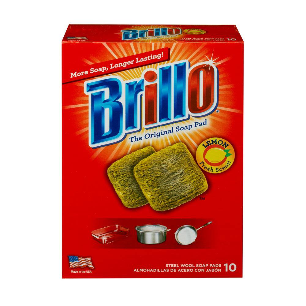 Brillo Steel Wool Soap Pad Lemon (10-Count Case of 12) 23320