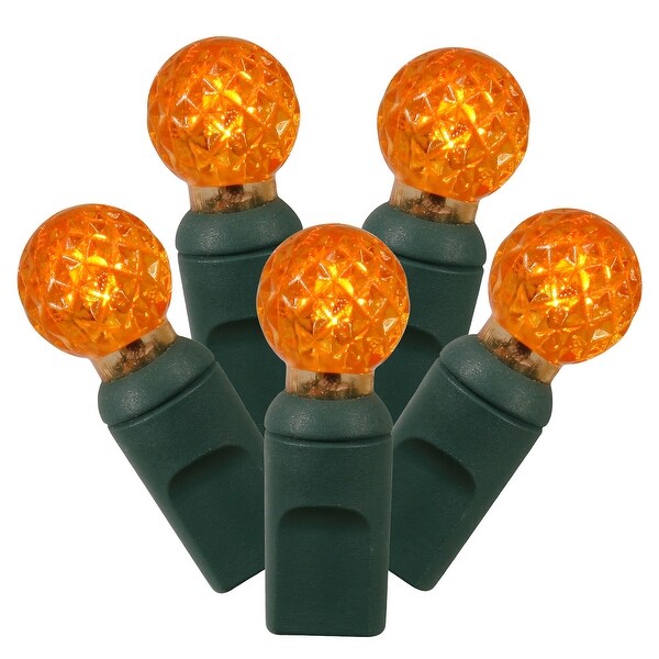 Vickerman 50 Orange G12 LED Light on Green Wire，25' Christmas Single Mold Light Strand