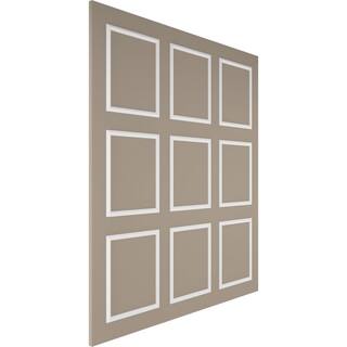 Ekena Millwork 94-12 in. Adjustable 108 in. to 132 in. Ashford Square Panel Full Wall Wainscot Paneling Kit WPKUFW021P108