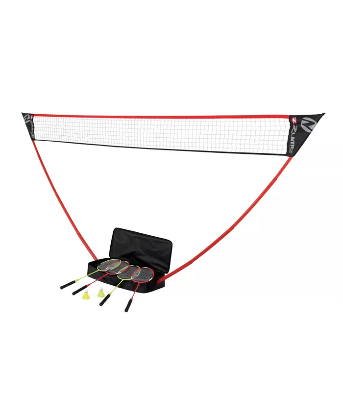 VIVA SOL Zume Games Portable Badminton Set with Freestanding Base Sets Up on Any Surface in Seconds - No Tools or Stakes Required