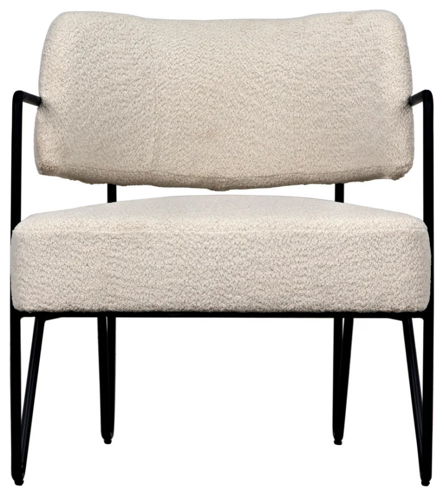 Bower Chair  Metal And Boucle Fabric Set of 2   Modern   Dining Chairs   by Rustic Home Furniture Deco  Houzz