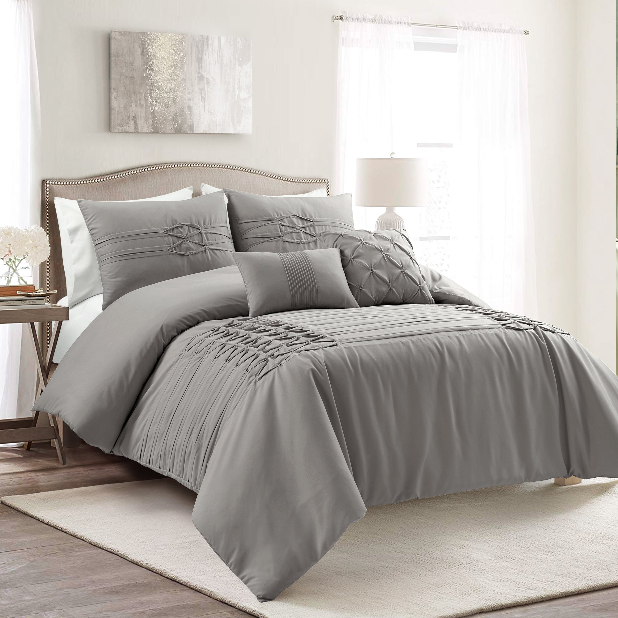 Arora Pleat 5 Piece Comforter Set