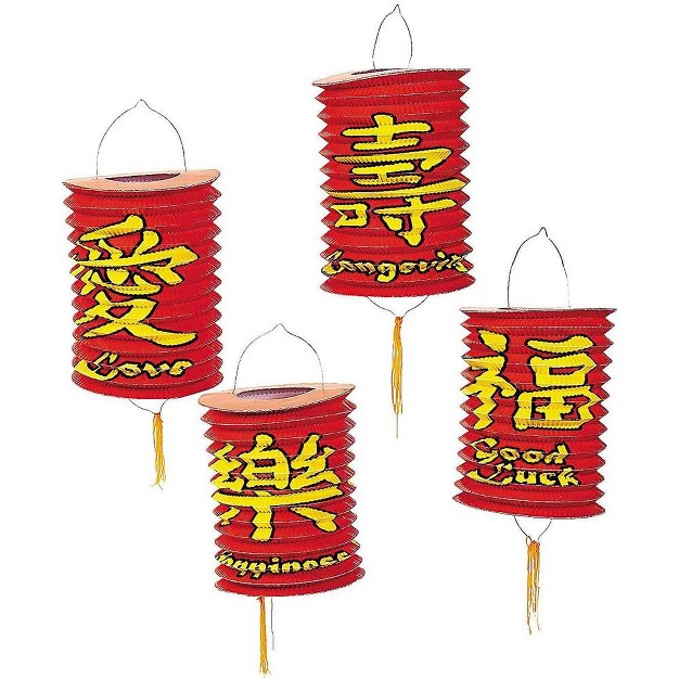 Cylinder Shaped Paper Party Lanterns 6 Count