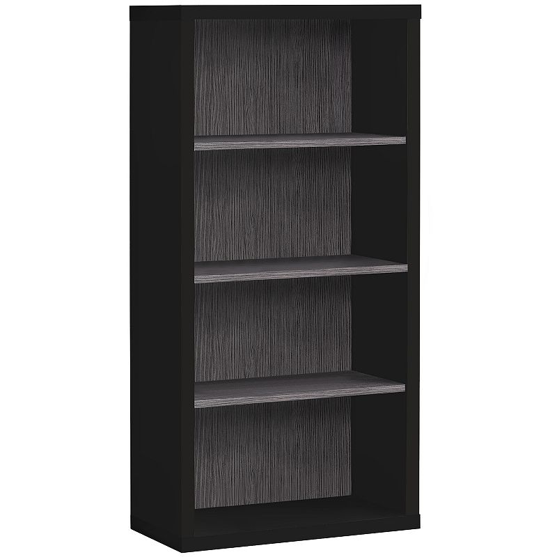 47.5 Black and Gray Contemporary Rectangular Adjustable Shelves Bookcase