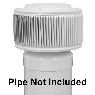 Active Ventilation 6 in. Dia Aura PVC Vent Cap Exhaust with Adapter for Schedule 40 or Schedule 80 PVC Pipe in White AV-6-PVC-WT