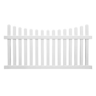 Weatherables Ellington 3 ft. H x 8 ft. W White Vinyl Picket Fence Panel Kit PWPI-3SC-3X8