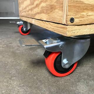 Everbilt 3 in. Red Polyurethane and Steel Swivel Plate Caster with Locking Brake and 175 lb. Load Rating 4120545EB