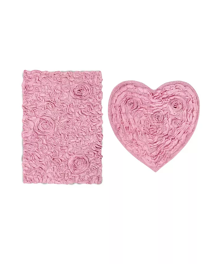 Home Weavers Bellflower Bath Rug Heart 2 Pc Set