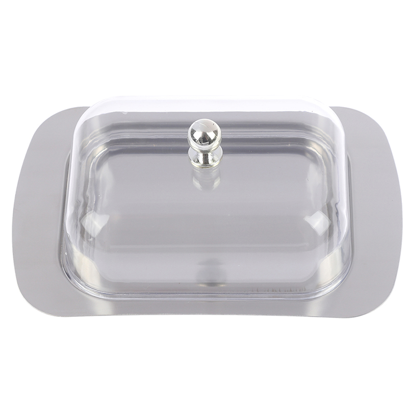 Butter Dish Box Container Cheese Bread Storage Tray With See-through Lid