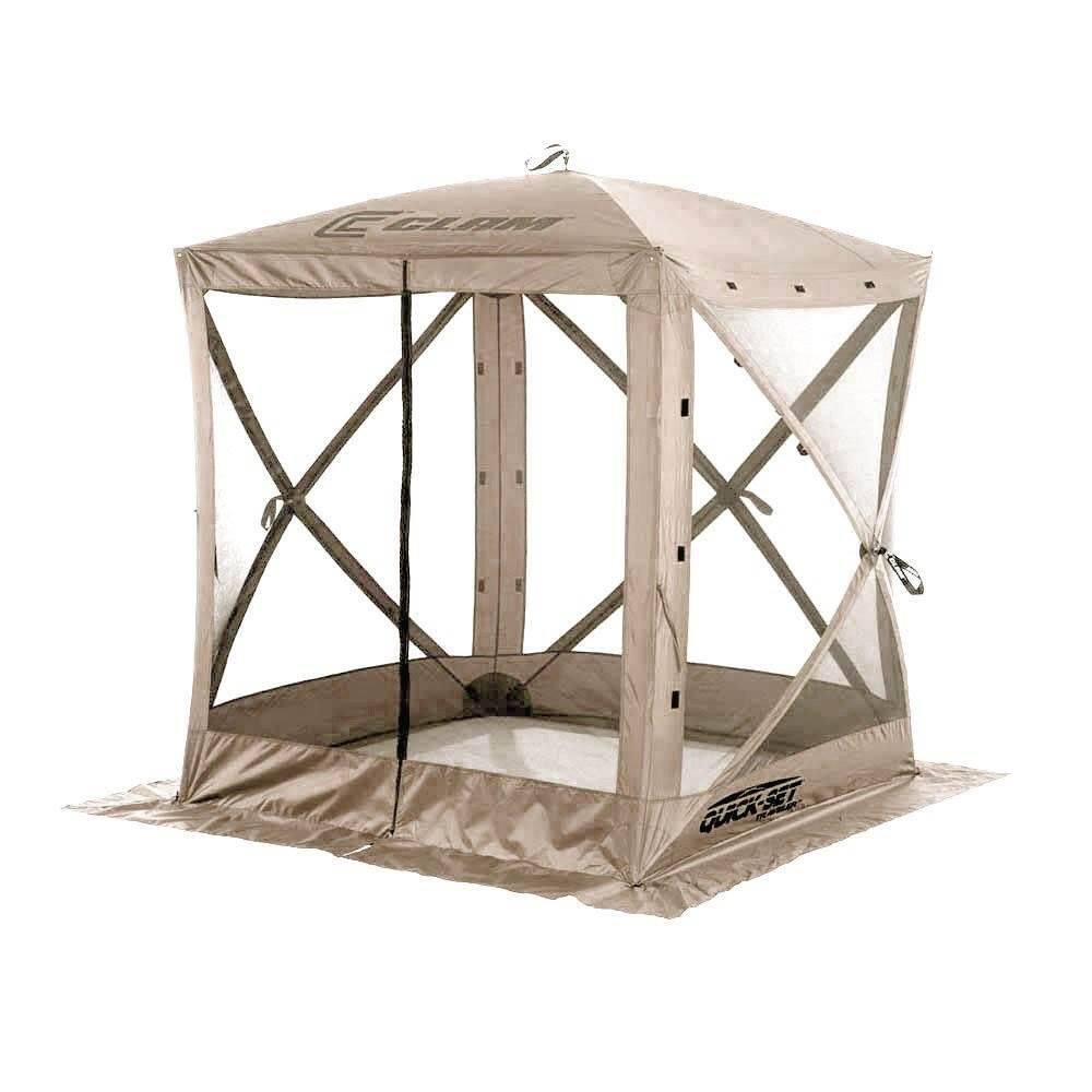 Clam Quick-Set 6 ft. x 6 ft. Traveler Portable Outdoor Camp Shelter Tent with 3 Wind Panels CLAM-TV-114243 + CLAM-WP-114245