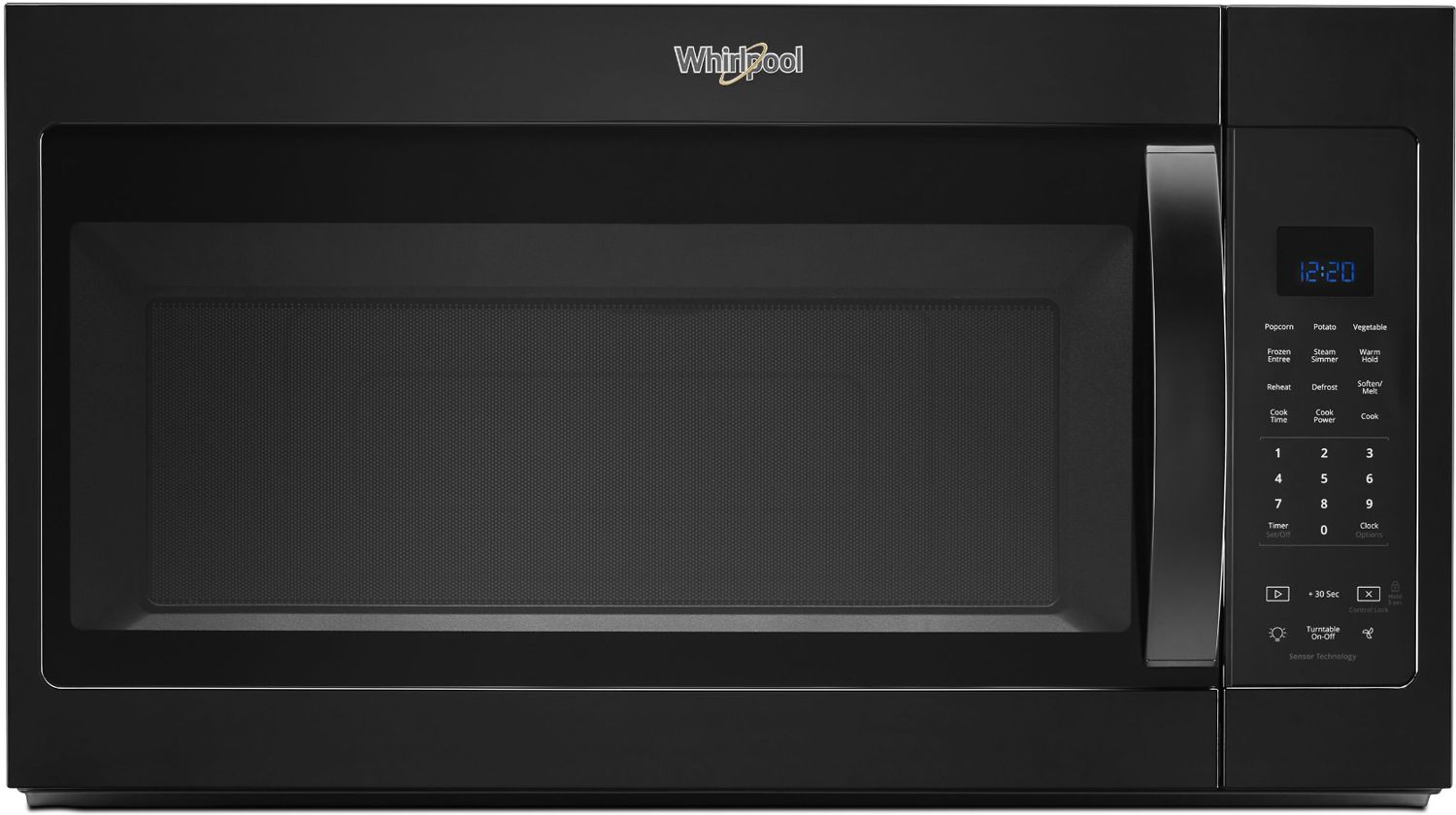 Whirlpool 1.9 Cu. Ft. Black Steam Microwave With Sensor Cooking