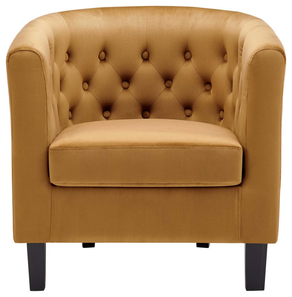 Zoey Cognac Performance Velvet Armchair   Modern   Armchairs And Accent Chairs   by Rustic Home Furniture Deco  Houzz