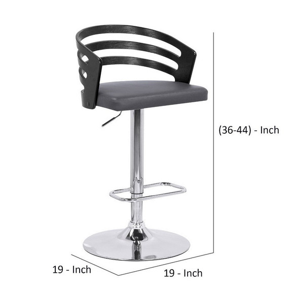 Benjara BM270037 Adjustable Barstool with Curved O...