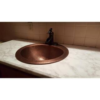 SINKOLOGY Bell 18 Gauge 19 in. Copper Drop-In Bath Sink in Antique Copper SB101-19AC