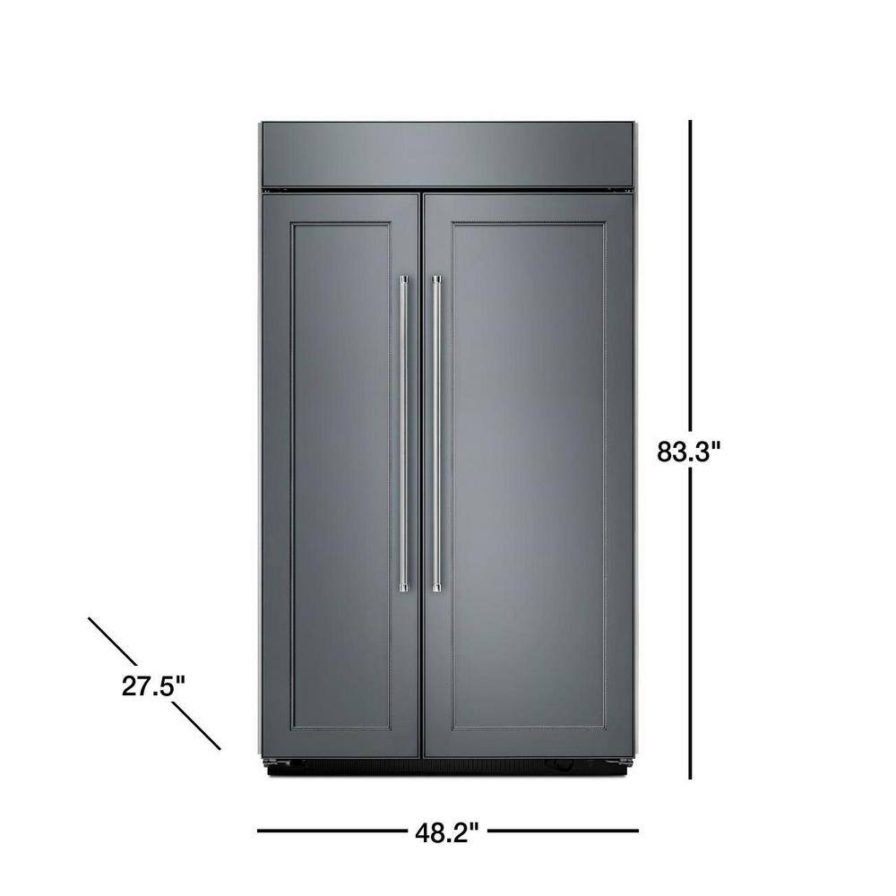 KitchenAid 30 cu. ft. Built-In Side by Side Refrigerator in Panel Ready KBSN608EPA