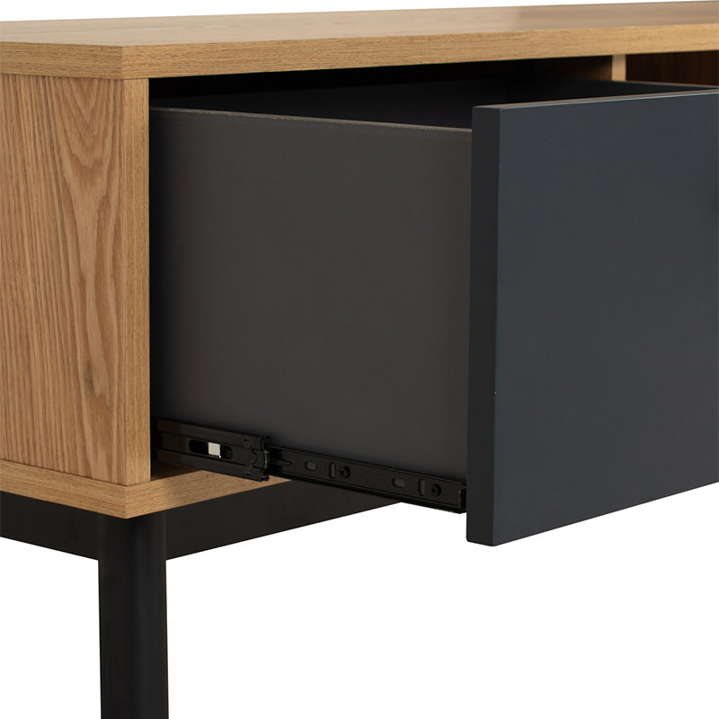 CASTOR Entertainment TV Unit 180cm - Natural, Navy Blue & Black