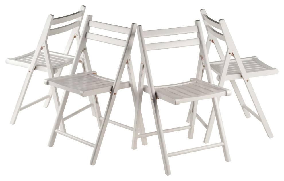 Robin Set of 4 Folding Chair Set  White   Transitional   Folding Chairs And Stools   by Beyond Design  ampMore  Houzz