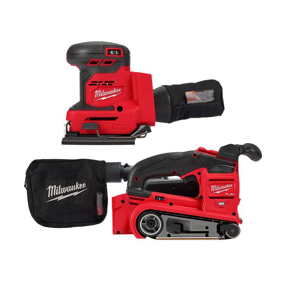 MW M18 FUEL 18-Volt Lithium-Ion Cordless Belt Sander and 14 in. Sheet Sander 2832-20-2649-20