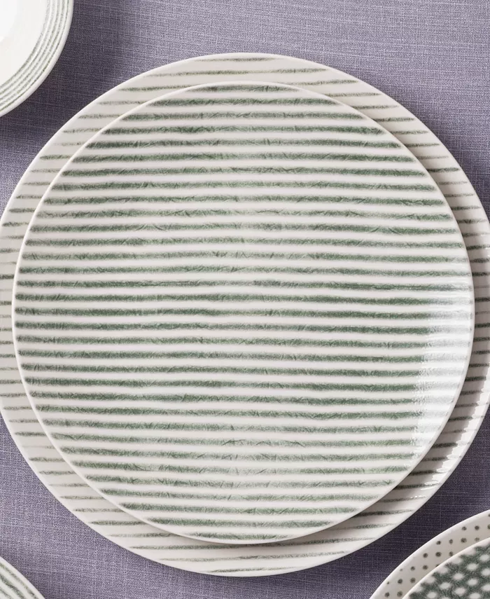 Noritake Hammock Stripes Coupe Salad Plates Set of 4