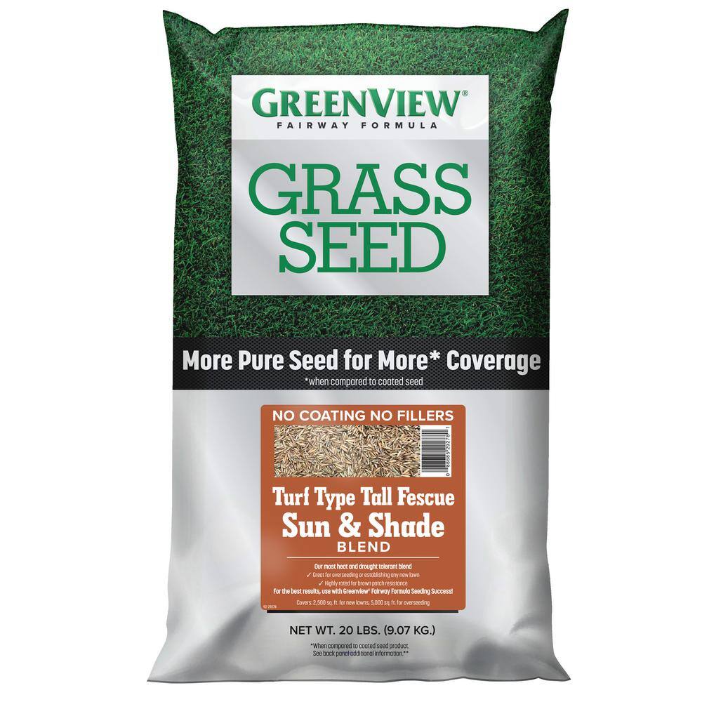 GreenView 20 lbs. Fairway Formula Grass Seed Turf Type Tall Fescue Sun and Shade Blend 2829348