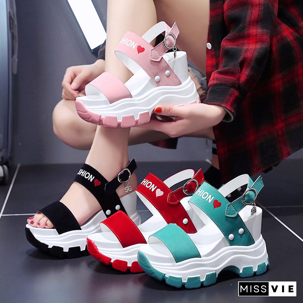 Moipheng Platform Sandals Women New Summer Chunky High Heels Female Wedges Shoes For Women Fish Toe Red Sandalia Feminina