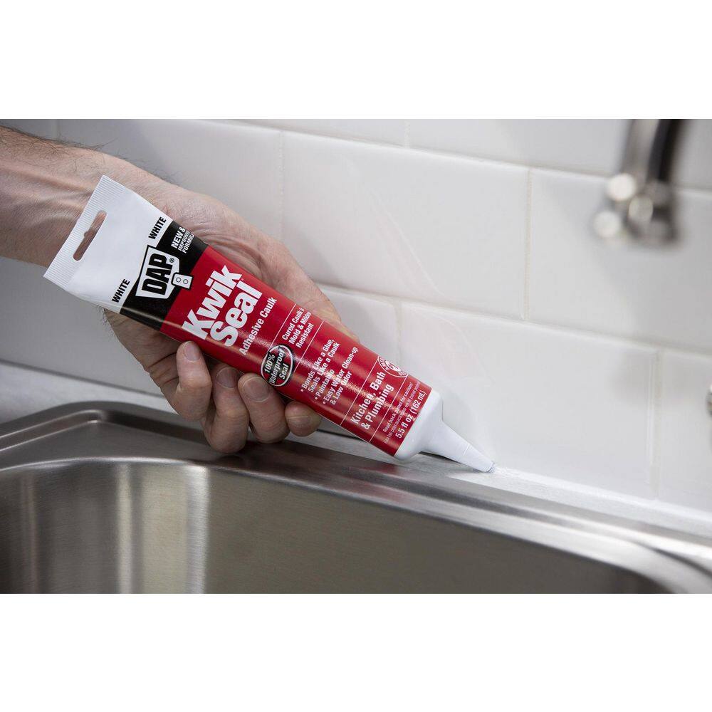 DAP Kwik Seal 5.5 oz. White Kitchen and Bath Sealant (2-Pack) 7079818873