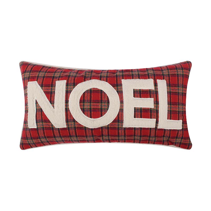 Levtex Home Yuletide Noel Plaid Rectangular Throw Pillow