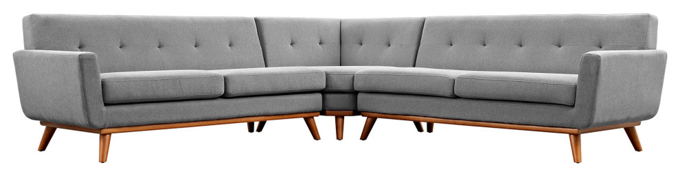 Engage L Shaped Upholstered Fabric Sectional Sofa   Midcentury   Sectional Sofas   by Modway  Houzz