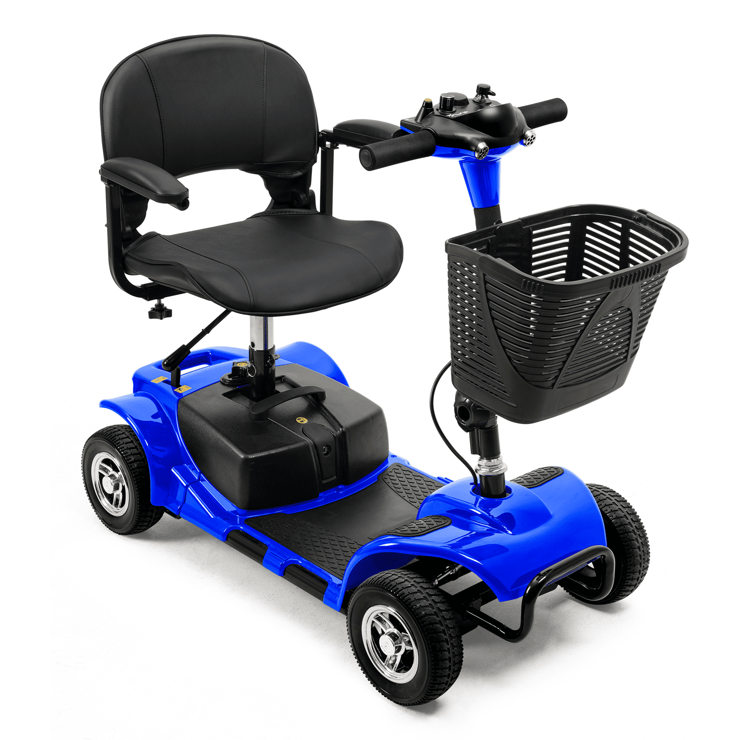 4 Wheel Scooter Electric Powered Mobile Wheelchair Folding Mobility Scooter for Seniors Adult Elderly,Max Weight 300lbs,Max Speed 3.7mph,Blue