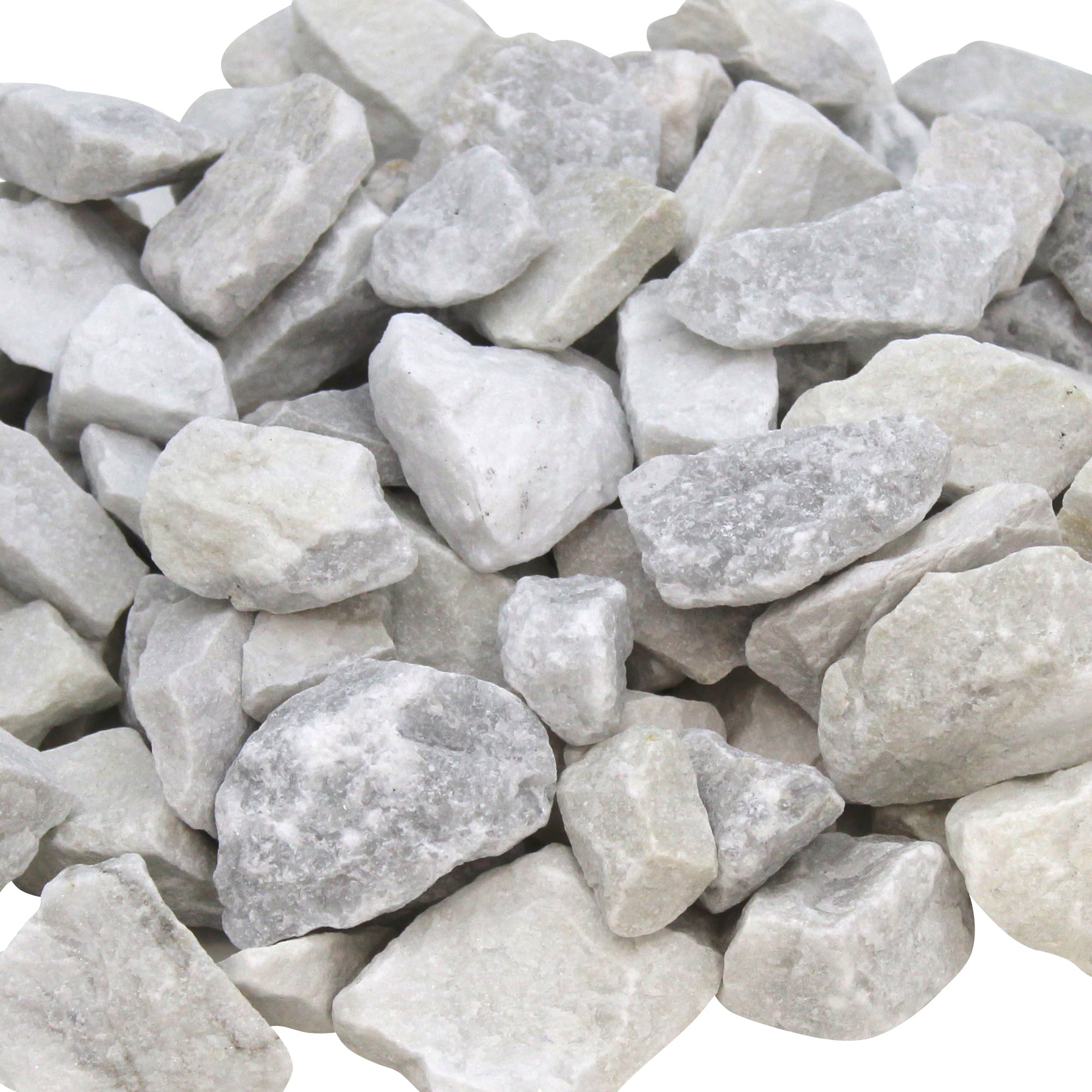 Rainforest Outdoor Decorative Stone, Natural Stone White Marble Chips, 30 lbs.