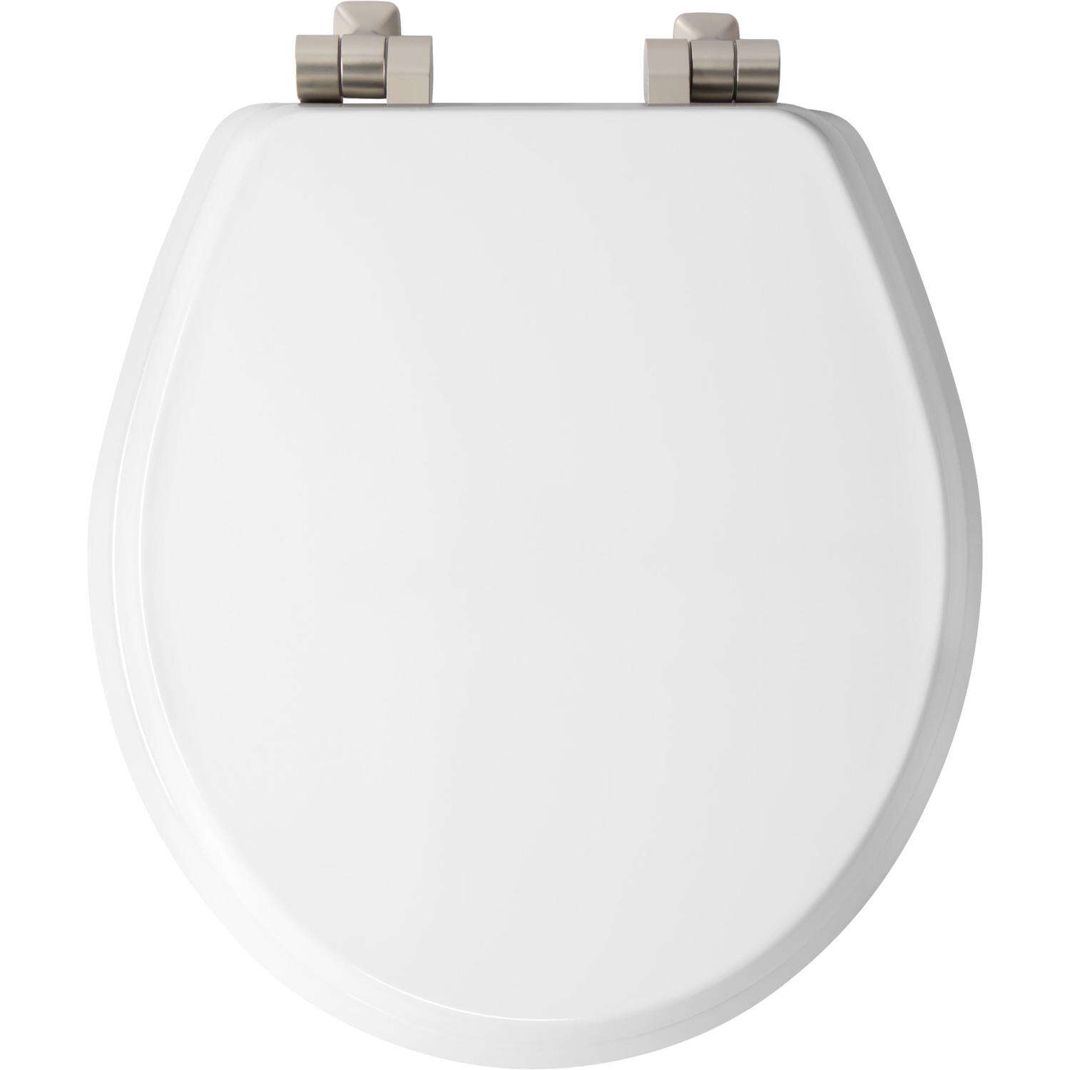 Mayfair by Bemis Benton Slow Close Round White Enameled Wood Toilet Seat