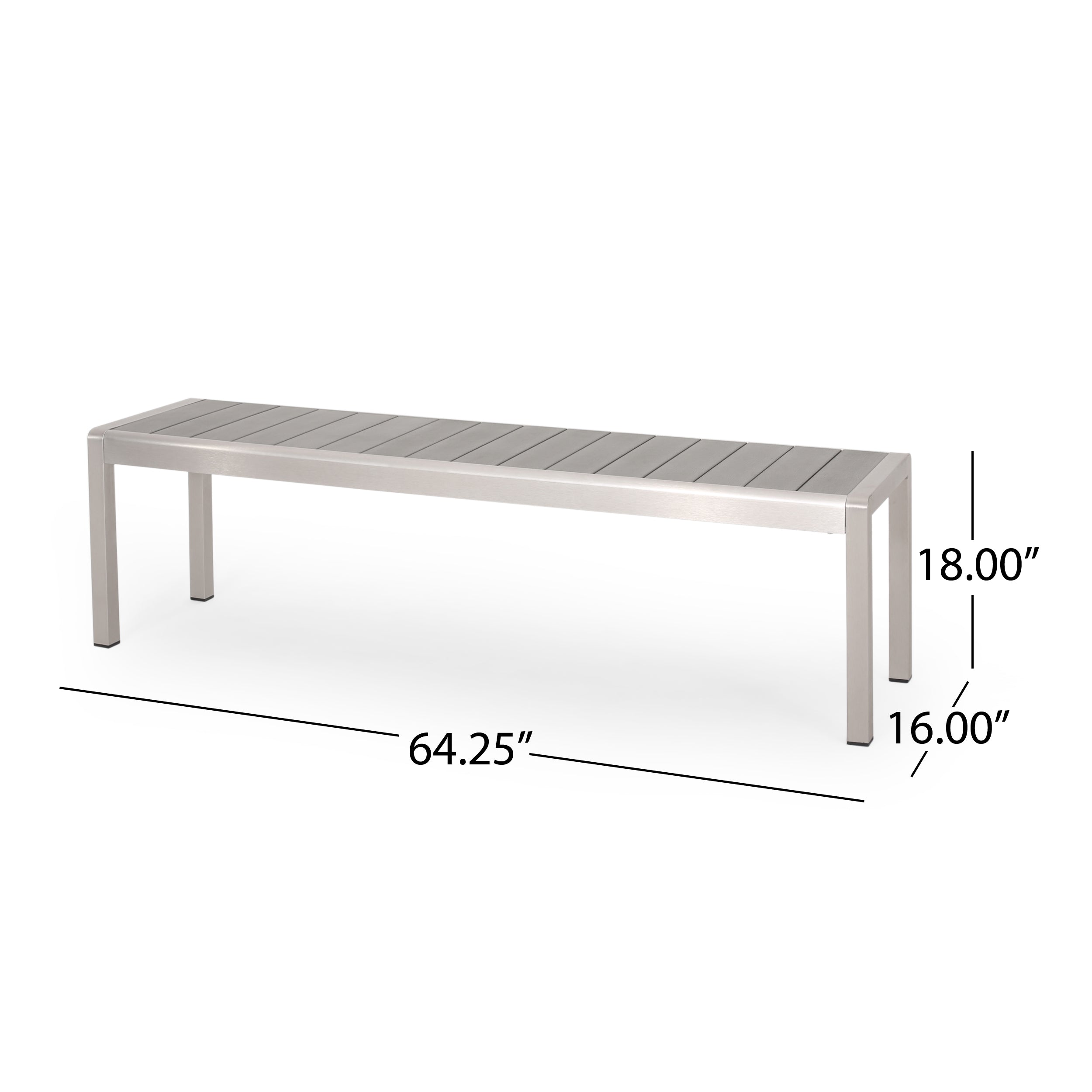 Cherie Outdoor Modern Aluminum Picnic Dining Set with Dining Benches