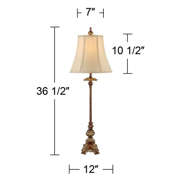 Set of 2 Traditional Buffet Table Lamps Light Bronze - 12