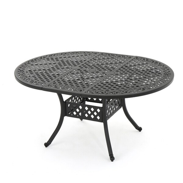 Outdoor Expandable Aluminum Dining Table，Hammered Bronze Finish