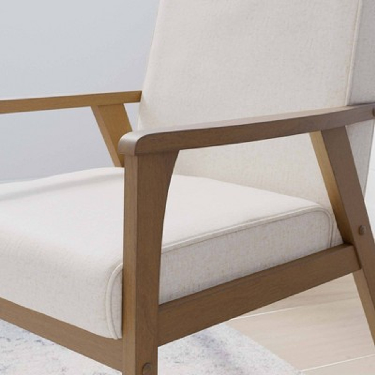 Lara Exposed Arm Accent Chair Cream - Brookside Home