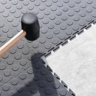 TrafficMaster Gray Raised Coin 18 in. x 18 in. x 3.1 mm Rubber Interlocking Modular Flooring Tiles 6-Pack (13.5 sq. ft.) 11GRN-532-18X18