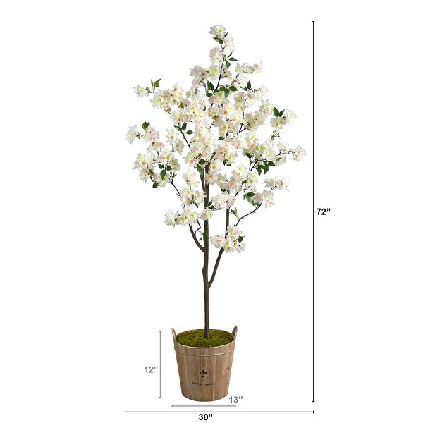 6' Cherry Blossom Artificial Tree in Farmhouse Planter