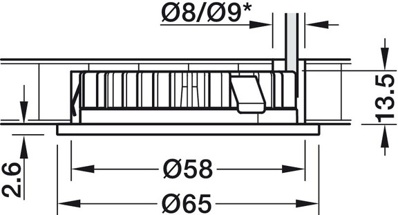 Hafele 833.72.503 Recess mounted housing  Suitable...