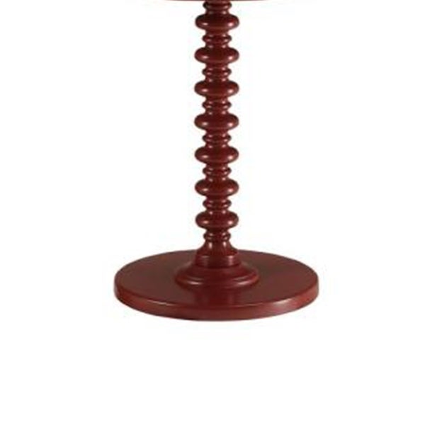 Astonishing Side Table with Round Top， Red