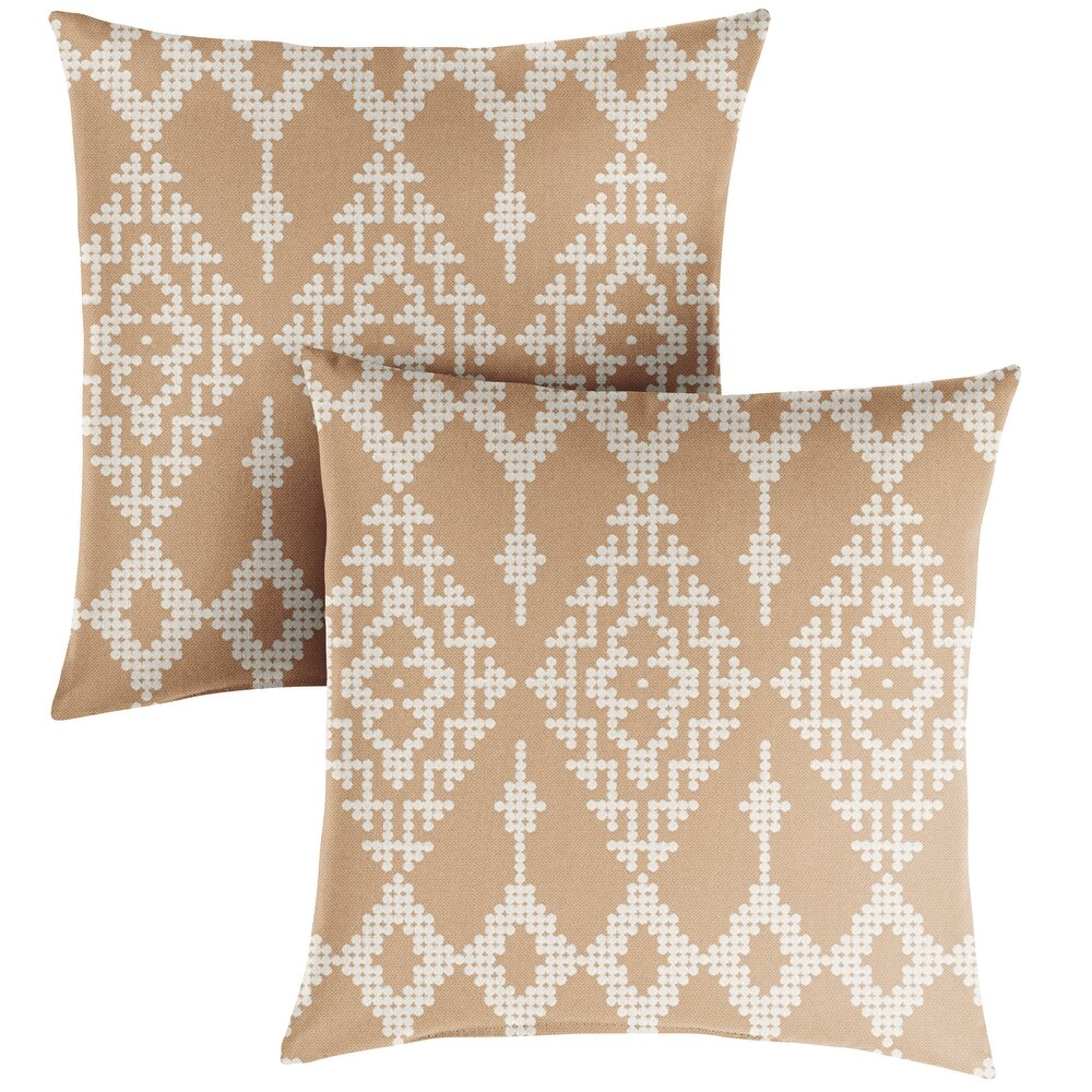 Humble + Haute Outdura Folklore Indoor/Outdoor Knife Edge Square Pillows (Set of 2)