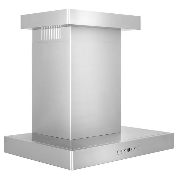 ZLINE Convertible Vent Wall Mount Range Hood in Stainless Steel and Crown Molding