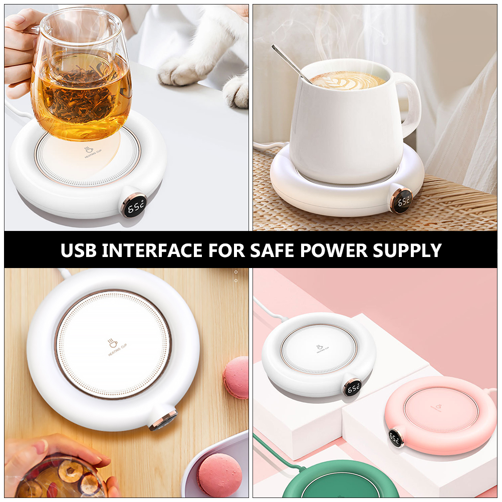 Hemoton Warmer Coffee Beverage Coaster Cup Warmer Plate Electric Thermostat Pad Warm Electric Heater Coaster Heat Mug Deskwax