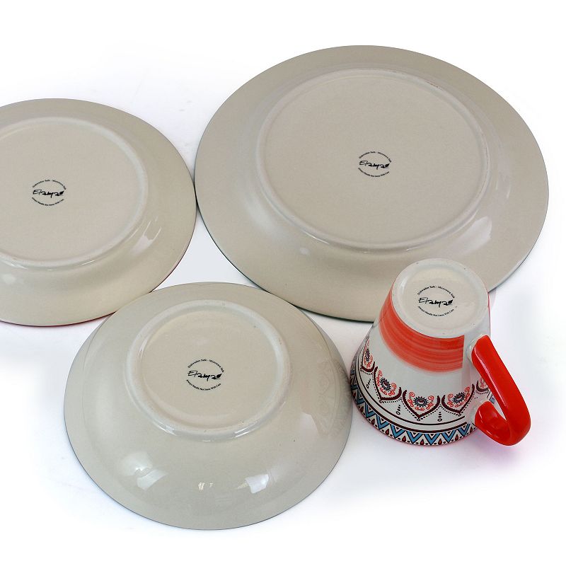 Elama Zen Rust Mozaik 16 Piece Dinnerware Set