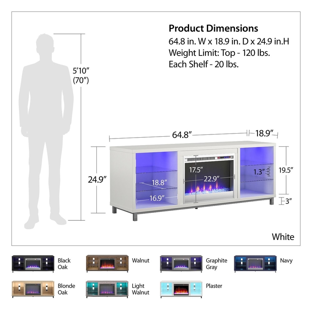 Avenue Greene Westwood Fireplace TV Stand TVs up to 70 Inches Wide