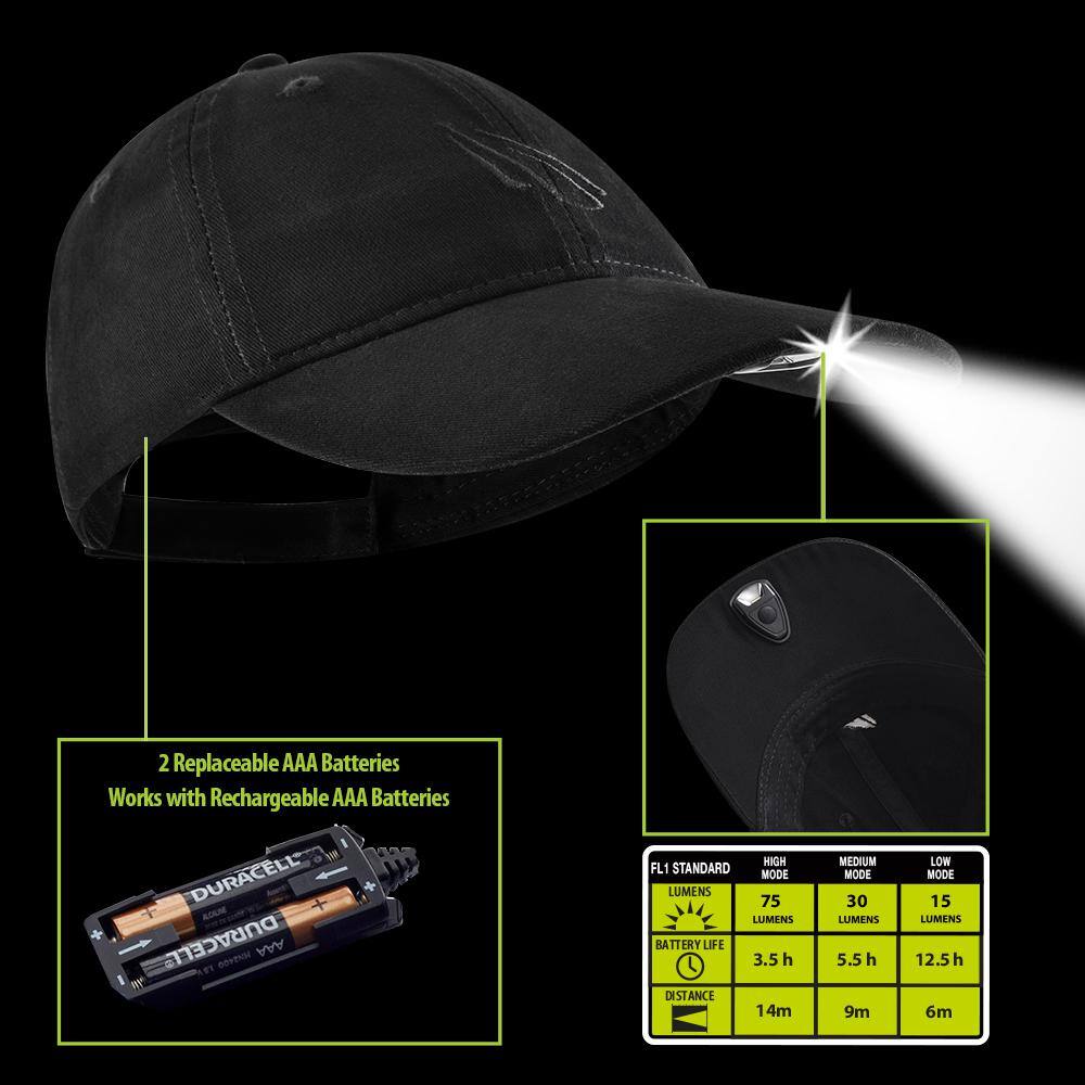 Panther Vision POWERCAP 2.0 LED Headlamp Hat High Output Ultra-Bright Hands-Free LED Lighted Battery Powered Cap HLC-8407