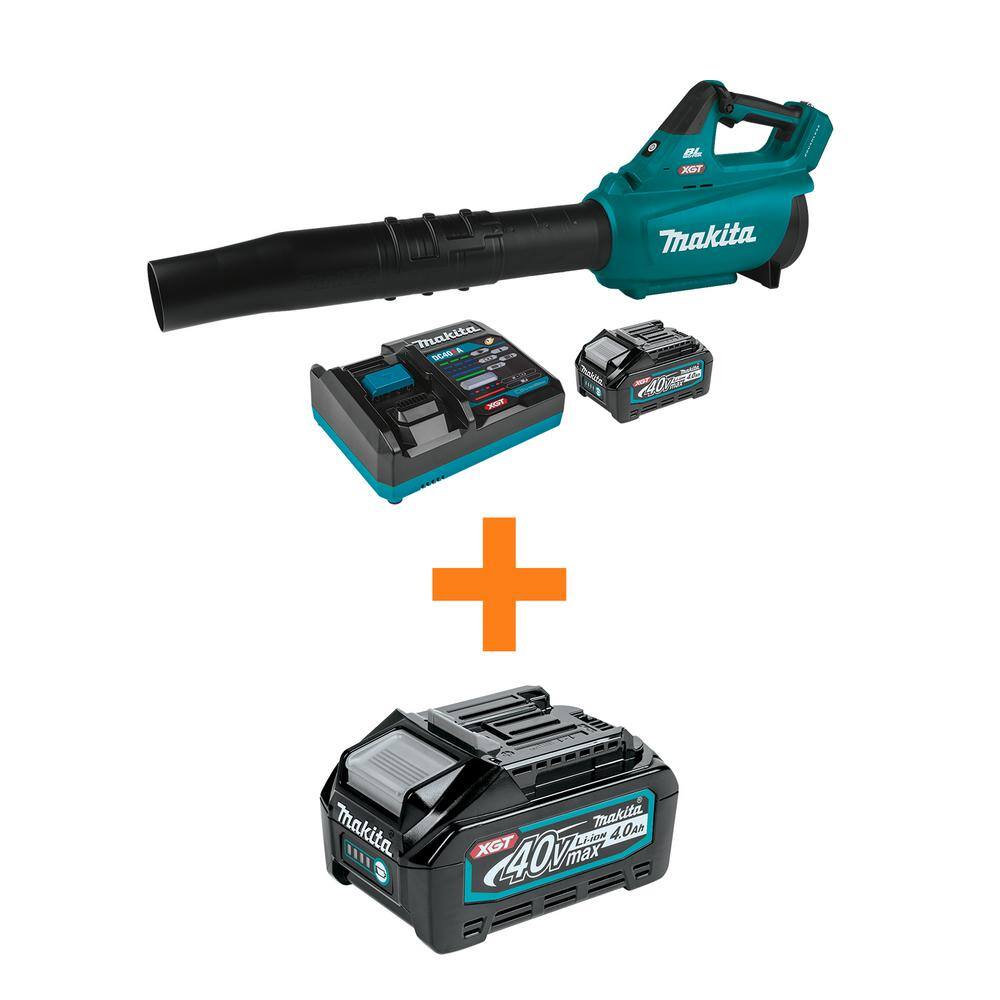 Makita 40V max XGT Brushless Cordless Leaf Blower Kit (4.0Ah) with bonus 40V Max XGT 4.0Ah Battery GBU01M1-BL4040