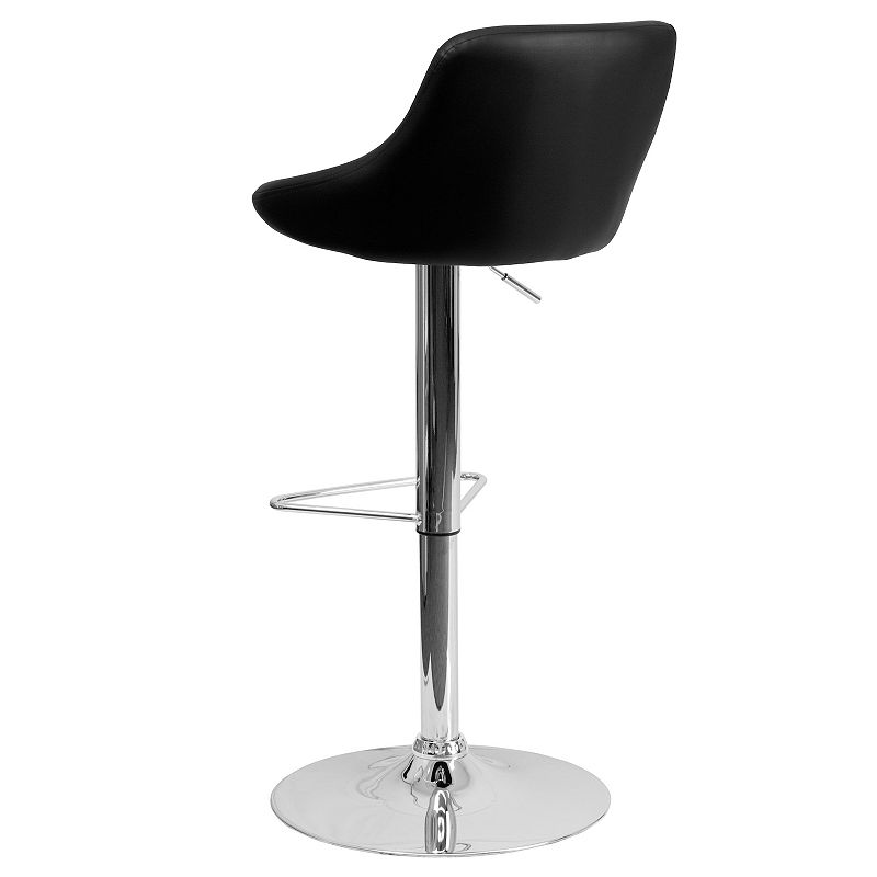 Emma and Oliver Black Vinyl Bucket Seat Adjustable Height Barstool