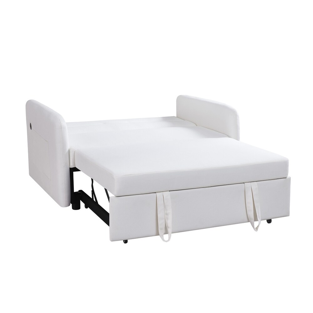 Modern Sofa with Pull Out Sleeper Bed Adjustable Backrest for Living Room