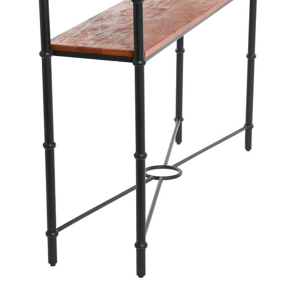 Saratoga Rustic Solid Wood and Iron Console Table