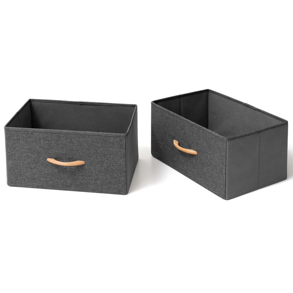 Foldable Drawer Fabric Storage Cubes Organizer Set Drawers of Closet Dresser Chest   Set of 2